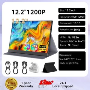 【SG Stock】12.2inch screen Portable Monitor 15.6 inch Portable Gaming Touch Monitor FHD for Switch XBOX PS4 Phone Laptop