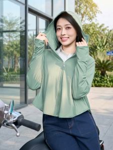 Áo Chống Nắng nữ CARDINA Ice text thiết kế cánh dơi mũ liền công nghệ cool max chống tia cực tím hiệu quả 4NHF03
