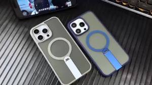 360 Hidden Giá Kim Loại Magnetic trường hợp đối với Magsafe cho Iphone 13 14 15 16 Pro Max 16 cộng với 16e Matte vỏ điện thoại chống sốc