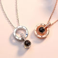 Korean Stylish Couple Necklace 100 I Love You Ideal Gift for GirlFriedns Infinity Heart Mom Pendant Necklace for Women Mother's Day Gift. 