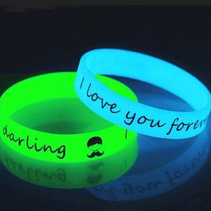 (snsqdyw) 1/5/10 pcs Luminous สร้อยข้อมือซิลิโคน Cuff สายรัดข้อมือยางกําไลข้อมือเครื่องประดับ Glow in the Dark