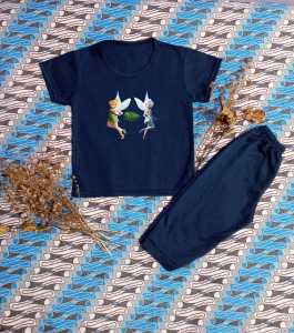 Setelan Kaos Anak Perempuan Motif Gambar Kartun TINKER BELL Umur 6 BULAN - 10 TAHUN