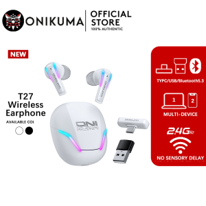 Onikuma T27 TWS Mecha 3 Mode Wireless/2.4G/BT Cool Mini Game Earphone/Waterproof Earbuds/Headset