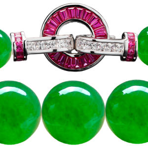 100%หยกแท้|สร้อยคอหยกแท้|หยกเจไดJadeite Type A|39เม็ด-108เม็ด|ตะขอคริสตัลสีแดงหรูหรา|เงินแท้92.5%|พร้อมกล่อง