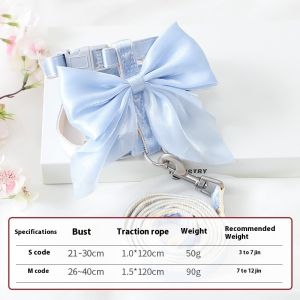 Dây thừng kéo mèo và bộ đồ Dây đeo ngực nơ to thiết kế để đi bộ mèo an toàn