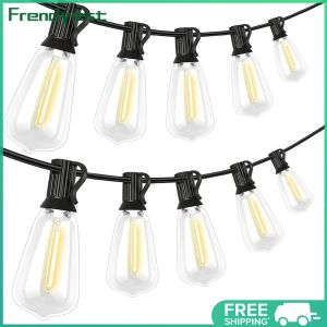 COD [Free Shipping] LED Solar String Lights G40 Globe Bulbs Waterproof for Cars and Outdoor Spaces Shatterproof Design