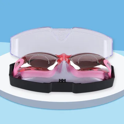 Anti Fog Swimming Goggles with Ear Plug for Adult Unisex Adjustable Buckle Waterproof Swim Eyewear HD Lens Diving Glasses 泳镜