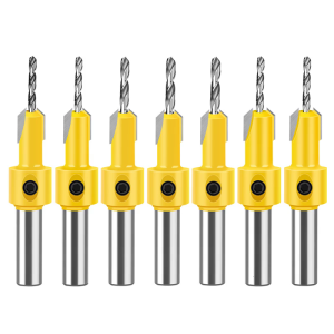 5/7Pcs Countersink Drill Carbide Adjustable Depth For Board Openings Countersunk Holes Power Tool Woodworking