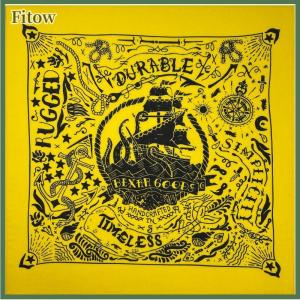 Fitow Nautical Print High Quality Hip Hop Cotton Square Scarf Men Bandana Scarf Headband Paisley Gifts For Boys Girls