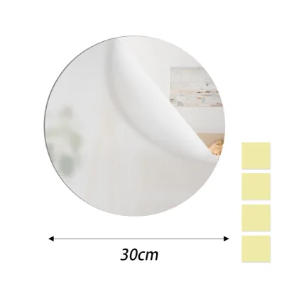 30*30ซม.สติกเกอร์กระจกติดผนังทรงกลม ขนาด / แผ่นกระจกอะคริลิกแบบมีกาวในตัว คุณภาพสูง / สำหรับตกแต่งห้องน้ำและบ้าน