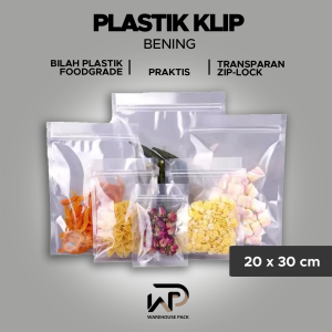 ( 50 Pcs ) Plastik Klip Bening 20 x 30  | Ziplock Flat Transparant | Plastik Ziplock Snack | Plastik Klip PP Bening