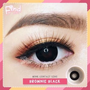Brownie Black บิ๊กอาย สีดำ ตาโต โทนแบ๊ว ดวงตากลมโต Pretty Doll Contact Lens Bigeyes คอนแทคเลนส์ ค่าสายตา RIO แฟชั่น