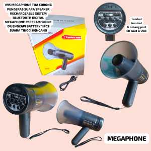 V95 SPEAKER BLUETOOTH CAS TYPE C USB TIPE MEGAPHONE REKAM BATERAI 18650 BISA LEPAS HANDHELD INSIDE M