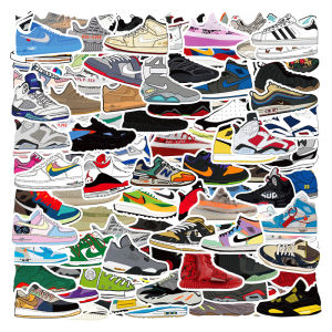120pcs SHOES SNEAKER COLLECTION Vinyl Decal graffiti STICKERS bomb for laptop fridge luggage & etc