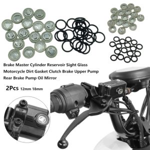 NALANILI 2Pcs 12mm 18mm Observation Window Oil Mirror 2 Sizes General Sight Glass Oil Mirror  Brake Master Cylinder Reservoir Electric Scooter Accessories