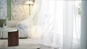 【3 IN 1 Set】7ft/8ft Sheer Curtain for Window Door Living Room Bedroom with Ring Long Lace Kurtina