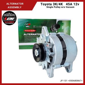 TOYOTA 3K 4K ALTERNATOR ASSEMBLY 45AMPERE 12V SINGLE PULLEY WITHOUT VACUUM JF-131 KHYBRID