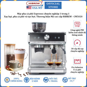 Máy pha cà phê Espresso chuyên nghiệp 3 trong 1 thương hiệu cao cấp HiBREW CM5020 - Bảo hành 12 tháng