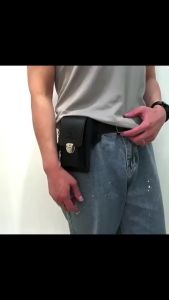 Men Cellphone Loop Holster Case Vintage Belt Mobile Phone Sheath PU Leather Purse Phone Wallet Belt Waist Bag Props