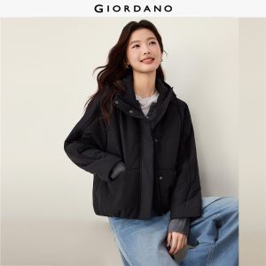 Giordano Women Seam detail raglan sleeve hooded puffer jacket Free Shipping 05376726
