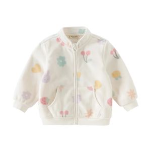 Dave Bella Childrens Coat Boys Girls Baby Fleece Outerwear Autumn Sweet Cute Print Tops Outdoor Soft Comfortable Sport DB396-EE2026