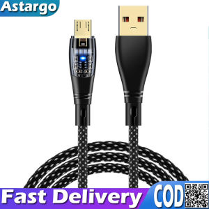 6A USB Fast Cable Transparen LED Light Charging Cable Support 120W Quick Charging Data Transfer Nylon Braided Charger Cable