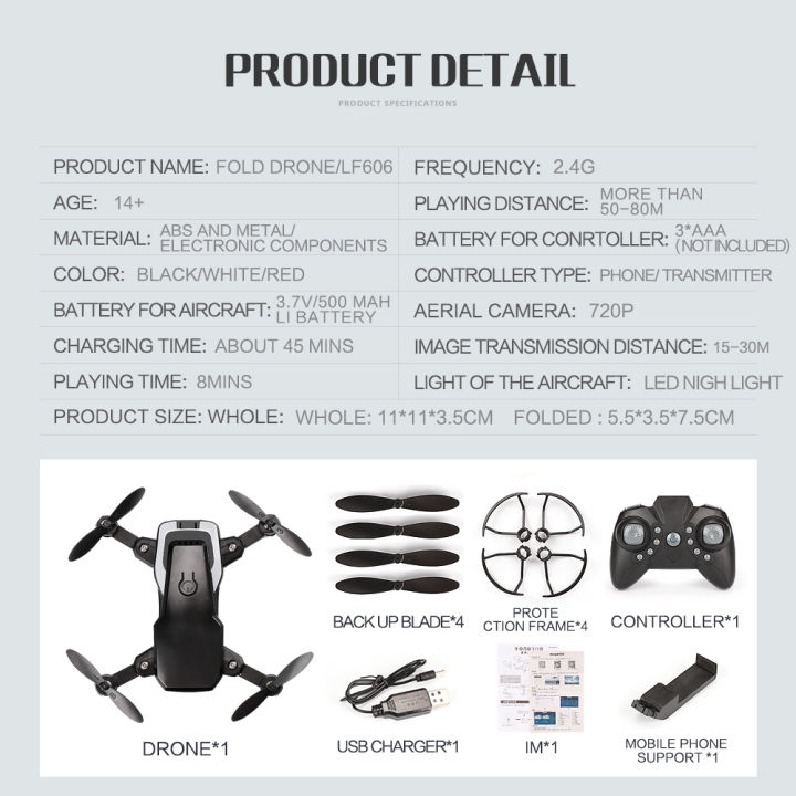 LF606 Mini Drone with Camera Altitude Hold RC Drones with Camera