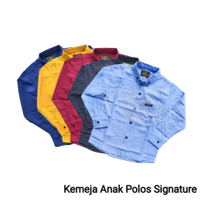 Kemeja Dim-fa/Kemeja Anak Laki-Laki Lengan panjang Signature Polos Distro Murah