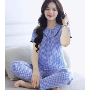 Bunnysky- đồ bộ mặc nhà nữ bộ cổ nhọn tiểu thư vải xốp nhật mềm mát