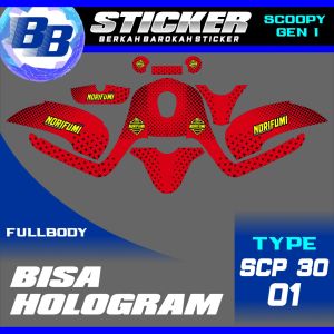 Decal Scoopy BISA HOLOGRAM Full Body Full Blok Dekal Sticker Scoopy FI 2013 2014 2015 2016 Scp 30