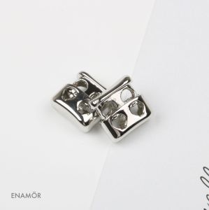 ⚙️ SQUARE DRAWSTRING CORD LOCK ⚙️ PREMIUM DUAL HOLE TOGGLE STOPPER SILVER PLATED ⚙️