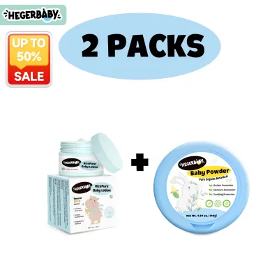 Hegerbaby RicePure Baby Lotion + Baby Powder - Relieve Heat Rash & Drying Refreshing