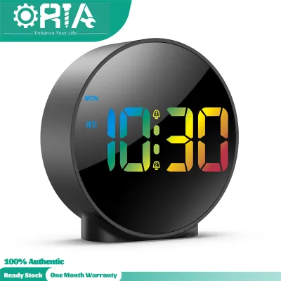ORIA Digital Alarm Clock USB LED Digital Clock Touch Sensing 12/24H Format Dual Alarm Desk Clock with Snooze Large Screen Dimmable for Bedroom Bedside Office Students Kids Elderly