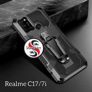 Case Untuk Realme C17/7i New Casing Hp Kickstand Armor Belt Clip Terbaru