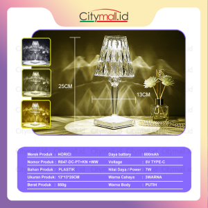 Lampu Meja Lampu Berlian Lampu Kristal Lampu Samping Tempat Tidur Dekoratif  Night Light LED DC AC RGB