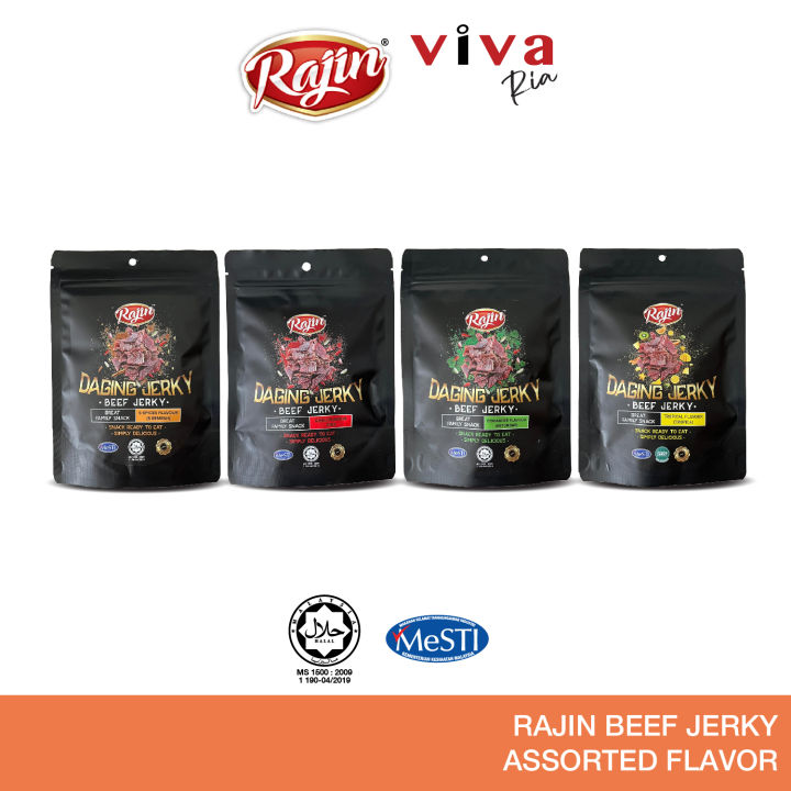 Rajin Beef Jerky Snack Australia Recipe Assorted Flavour Daging Jerky