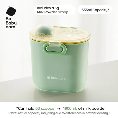 Bc Babycare 380ml/555ml Portable Outgoing Milk Powder Subpacking Box Baby Rice Noodles Box Snack Subpacking Box Storage Sealed Moisture-Proof Tank
