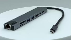 USB C Hub 8 In 1 ปรับปรุงสำหรับการเชื่อมต่อ Type C 3.1 เป็น Type C 4K HDMI ที่ถูกต้องด้วย Adapter รีย์ RJ45 SD TF Card Reader PD Fast Charge Thunderbolt 3 USB Dock