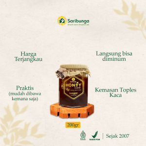 Madu Sarang Lengkeng Organik Saribunga - madu murni asli sama sarangnya - madu sarang lebah asli - Madu Kelengkeng