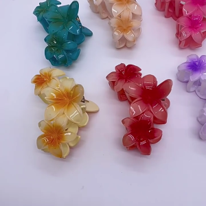 Internet Celebrity Taking Photo Ponytail Hair Claw with Colorful Flower Shape Hair Catch for Woman Teens Braids Ponytail