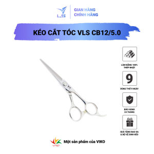 Kéo cắt tóc VLS lưỡi thẳng quai offset phẳng đỡ ngón cố định CB12/5.0