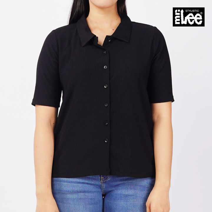 Stylistic Lee Ladies Basic Button Down Shirt Trendy Fashion