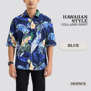 🇲🇾 DESINCE Men Shirt Casual Button Shirt Man Top Beachwear Summer Hawaiian Style Collar Shirt Baju Kemeja Casual Lelaki MT 028