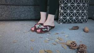 Slippers Embroidered Fabric Shoes Outdoor Summer Sandals Chinese Style Retro Cloud Pattern Peep-Toe WomenS Shoes