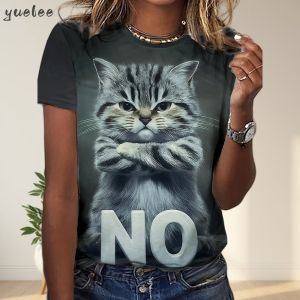 2025 New 3D Tiger Print Loose Womens T-Shirt Summer Casual Womens Fashion T-Shirt Outdoor New Street Womens Short Sleeved Top