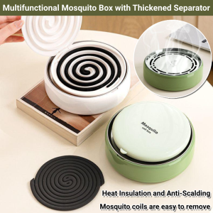 Multifunctional Mosquito Box with Thickened Separator Portable Mosquito Coil Tray Mosquito Repellent Incense Box Cover