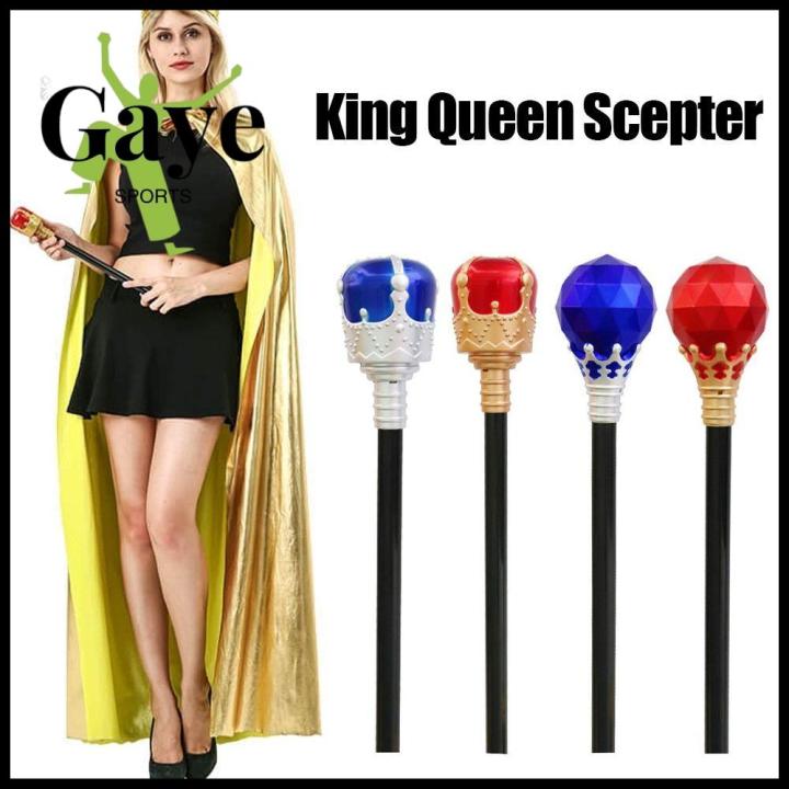 GS Red/Blue King Queen Scepter Performance Plastic Princess Prince Cane Exquisite Cosplay Props Hand Wand Gril