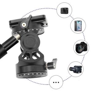 720 Degree Panoramic Tripod Fluid Head With Detachable Handle For DSLR Cameras Mini Pan Tilt Head