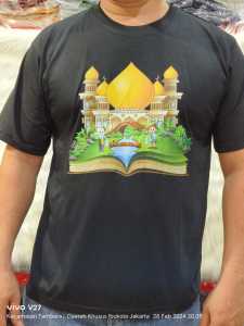 kaos distro kaos fashion kaos murah kaos lebaran bahan katun combed24s super /mesjid buku
