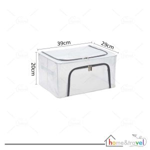 HOVELSHOP Storage Box Organizer Double ZIpper Frame Baja Waterproof Tempat Baju Mainan Selimut  24 66 Liters